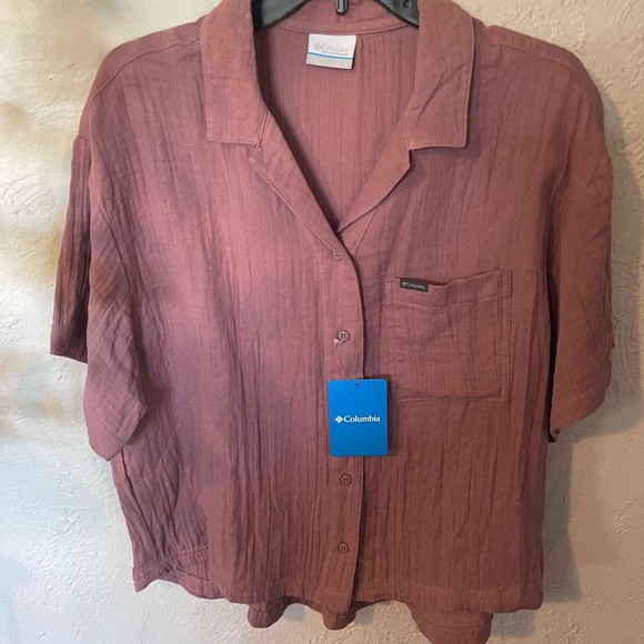 Columbia Mauve Button-Up Shirt - Picture 1 of 5